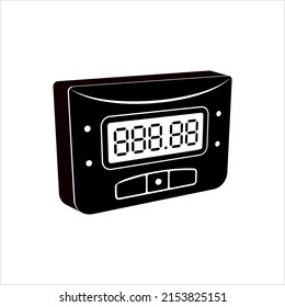 Digital Timer Icon, Digital Timing Counter Device Vector Art Illustration