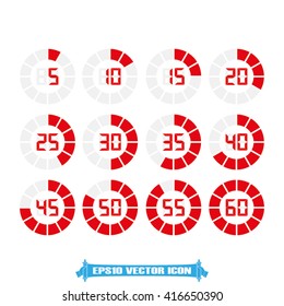 Digital timer icon vector. 