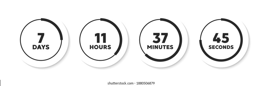 Digital timer set vector icon. Seconds and minutes