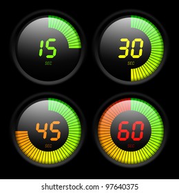 Digital timer. Vector.