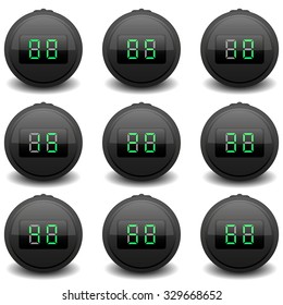 Digital timer. Vector. Stop watch