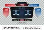 Digital timing scoreboard, Football match team A vs team B, Strategy broadcast graphic template for presentation score or game results display (EPS10 vector fully editable, resizable and color change)