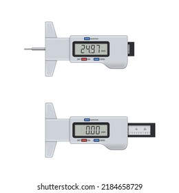 Digital Tire Tread Depth Gauge. Vector Illustration.