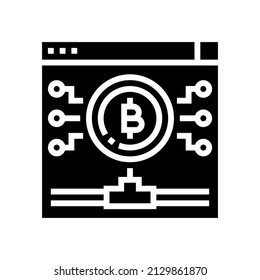 vector de icono de glifo de token digital. signo de token digital. símbolo de contorno aislado ilustración negra