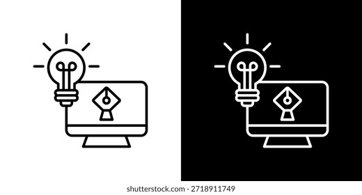 ícone de ferramentas digitais preenchido esboço vetor ilustração em preto e branco