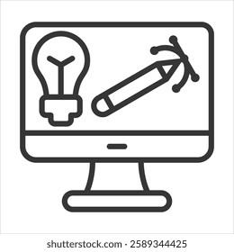 Digital Tools Icon Vector Illustration Outline