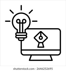 digital tools outline icon vector illustration