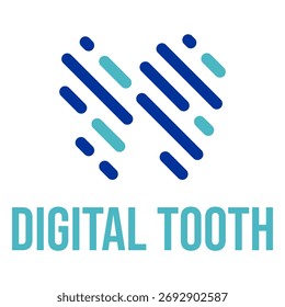 digital tooth flat minimalist logo design