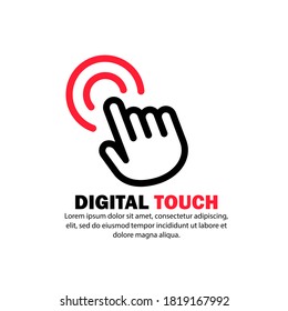 Digital touch icon. Clicking hand cursor. Vector on isolated white background. EPS 10.