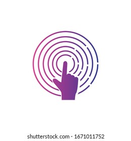 Digital touch logo template icon vector design