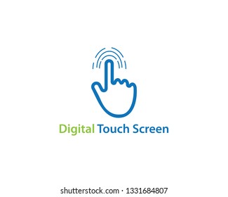 Digital touch technology logo vector