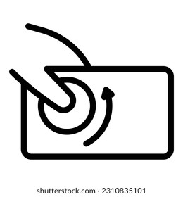 Digital touchscreen icon outline vector. Screen phone. App hand