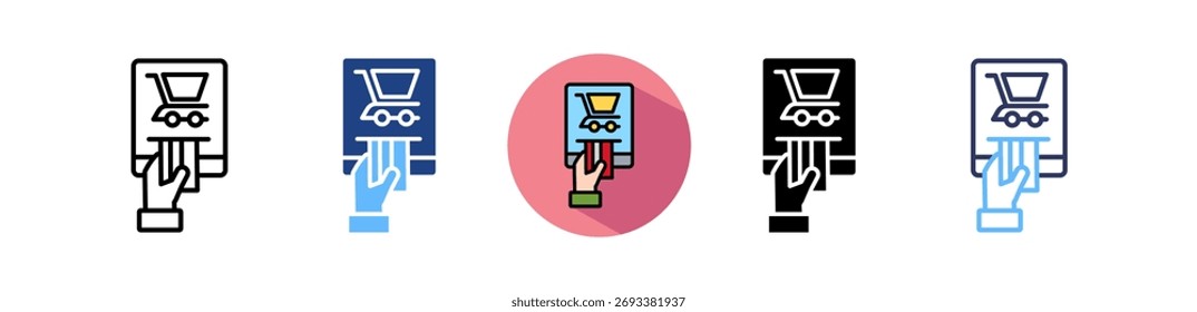 Icono de comercio digital Ilustración vectorial múltiple