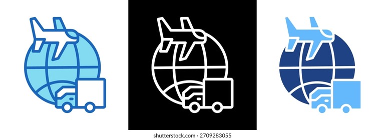 Digital Trade Logistics Icon triplestyle Vector Illustration
