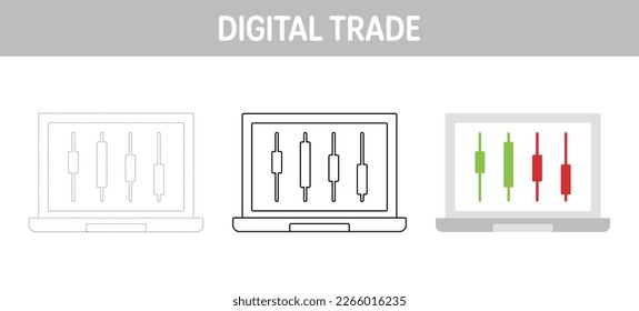 Hoja de cálculo de seguimiento y coloreado del comercio digital para niños