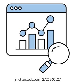 Icono de Vector del tablero de instrumentos de métricas de análisis de tráfico digital