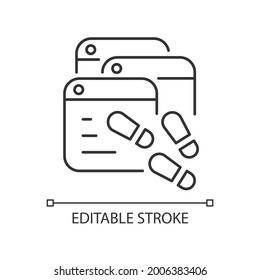 Digital Trail Linear Icon. Data Footprints. Collecting Private Info From Users. Customized Ads. Thin Line Customizable Illustration. Contour Symbol. Vector Isolated Outline Drawing. Editable Stroke