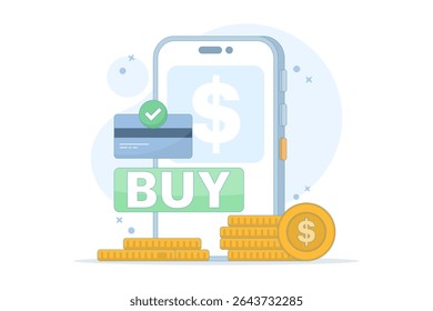 Concepto de transacción digital, transferencia de dinero segura y pasarela de pago, transacción cifrada, billetera digital y opciones de pago seguro. Marca de verificación en el teléfono inteligente representa el pago seguro.
