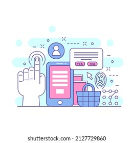 Transacción digital diseño de la ilustración de la web del concepto lindo 4