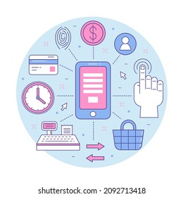 Digital transaction element illustration vector design