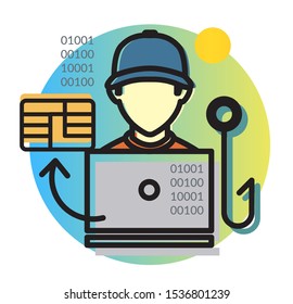 Digital Transaction Fraud - Illustration as EPS 10 File