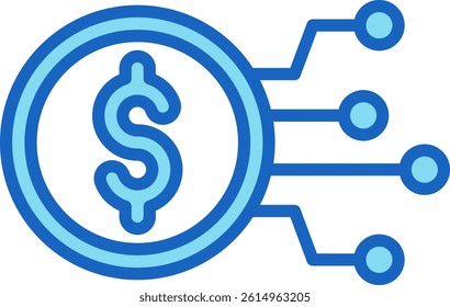 Digital Transaction Icon Blue Vector Illustration