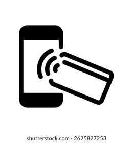 Digital Transaction Symbol Depicting Phone and Card Tap to Pay