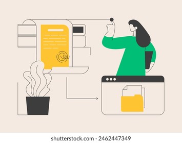 Digital transformation abstract concept vector illustration. Digital strategy, development solution, paperless workflow, business digitalization, transformation consultant abstract metaphor.