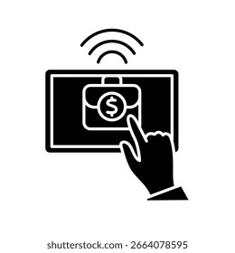 Icono plano negro de transformación digital. Elemento aislado. 