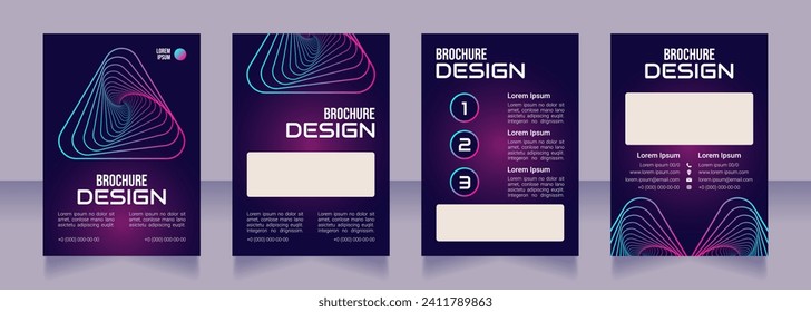 Digital transformation blank brochure design. Template set with copy space for text. Premade corporate reports collection. Editable 4 paper pages. Bebas Neue, Audiowide, Roboto Light fonts used