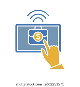 Digital transformation color flat icon. Isolated element. Editable stroke.
