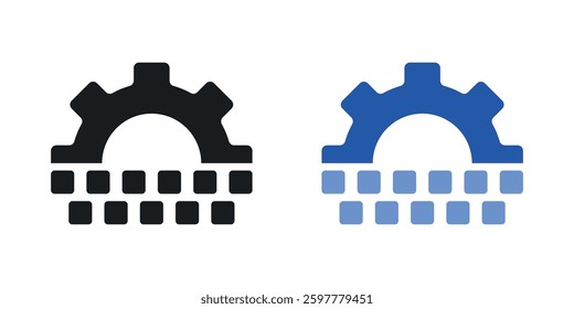 Digital transformation colored icon set. Stock Vector