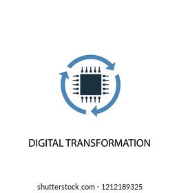 digital transformation concept 2 colored icon. Simple blue element illustration. digital transformation concept symbol design. Can be used for web and mobile UI/UX