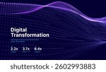 Digital Transformation Concept with Futuristic Data Flow and Smart Technology Visualization. Abstract Big Data, Artificial Intelligence AI, and Automation Design. Tech and Science Vector Illustration.