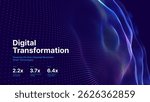 Digital Transformation Concept with Futuristic Data Flow and Smart Technology Visualization. Abstract Big Data, Artificial Intelligence AI, and Automation Design. Tech and Science Vector Illustration.