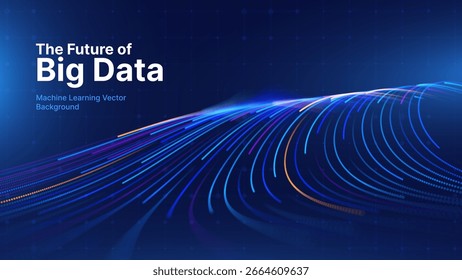 Concepto de transformación digital con flujo de datos futurista y visualización inteligente de Tecnología. Big Data Abstractas, inteligencia artificial, IA y diseño de automatización. Tecnología y Ilustración vectorial de la Ciencia.