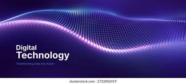 Concepto de transformación digital con flujo de datos futurista y visualización inteligente de Tecnología. Big Data Abstractas, inteligencia artificial, IA y diseño de automatización. Tecnología y Ilustración vectorial de la Ciencia.