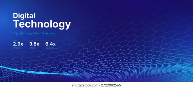 Conceito de transformação digital com fluxo de dados futurista e visualização de tecnologia inteligente. Big Data abstrato, inteligência artificial AI e design de automação. Ilustração do vetor de tecnologia e ciência.