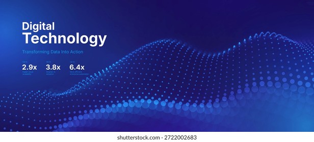 Concepto de transformación digital con flujo de datos futurista y visualización inteligente de Tecnología. Big Data Abstractas, inteligencia artificial, IA y diseño de automatización. Tecnología y Ilustración vectorial de la Ciencia.