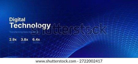 Digital Transformation Concept with Futuristic Data Flow and Smart Technology Visualization. Abstract Big Data, Artificial Intelligence AI, and Automation Design. Tech and Science Vector Illustration.