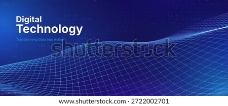 Digital Transformation Concept with Futuristic Data Flow and Smart Technology Visualization. Abstract Big Data, Artificial Intelligence AI, and Automation Design. Tech and Science Vector Illustration.