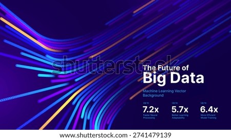 Digital Transformation Concept with Structured Big Data Streams and Intelligent Automation Across a Connected Enterprise Platform. Vector Illustration.