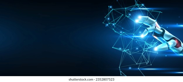 Digital transformation conceptual for next generation technology era. Deep learning, machine learning. Big data network connection, Science and artificial intelligence technology, futuristic. Vector.