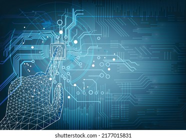 Digital transformation, disruption, innovation. Business and modern technology ,cyber hand
