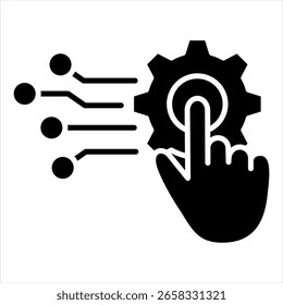 Ilustración vectorial de icono de glifo de transformación digital