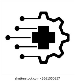 Ilustración vectorial de icono de glifo de transformación digital