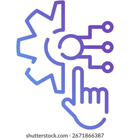 Digital Transformation Gradient Line Icon