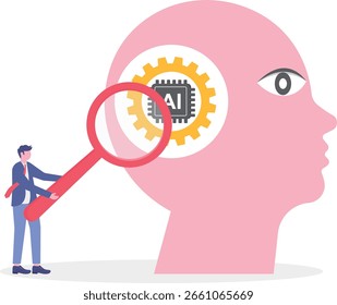 Transformação digital, guiando as empresas através de mudanças tecnológicas, conceito de inovação ilustração vetorial. Analistas de negócios implementando novas ferramentas e plataformas

