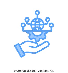 Digitale Transformation Symbol blau Vektorgrafik