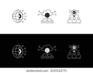 Digital Transformation Icon. Cloud Integration Graphic. Seamless Workflow Symbol. Advanced Technology Collaboration.